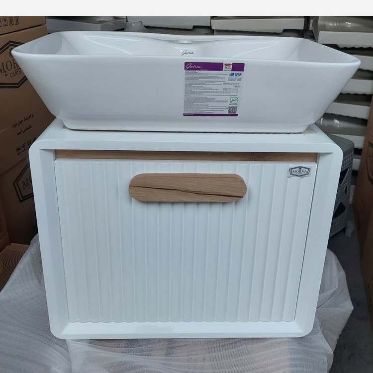 روشویی کابینتی مروا کابین مدل ساینا 50 سفید (طول 50 عرض 35) (پس کرایه)