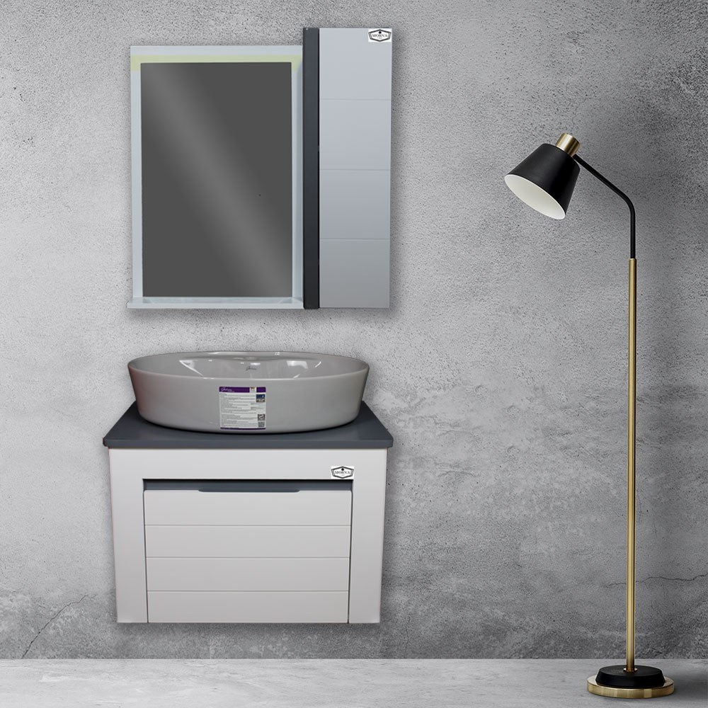 فول ست روشویی کابینتی مروا کابین مدل سهند 60 طوسی (طول 60 عرض 40) (پس کرایه)