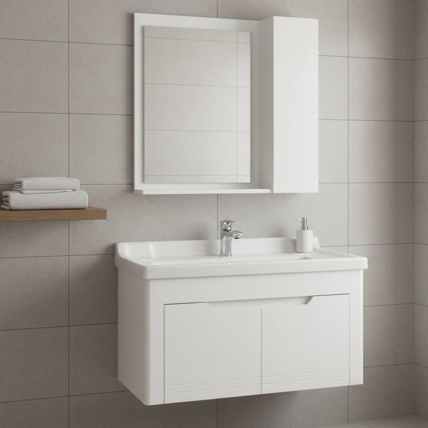 فول ست روشویی کابینتی مروا کابین مدل تانیا 80 مروارید (طول 80 عرض 49) (پس کرایه)