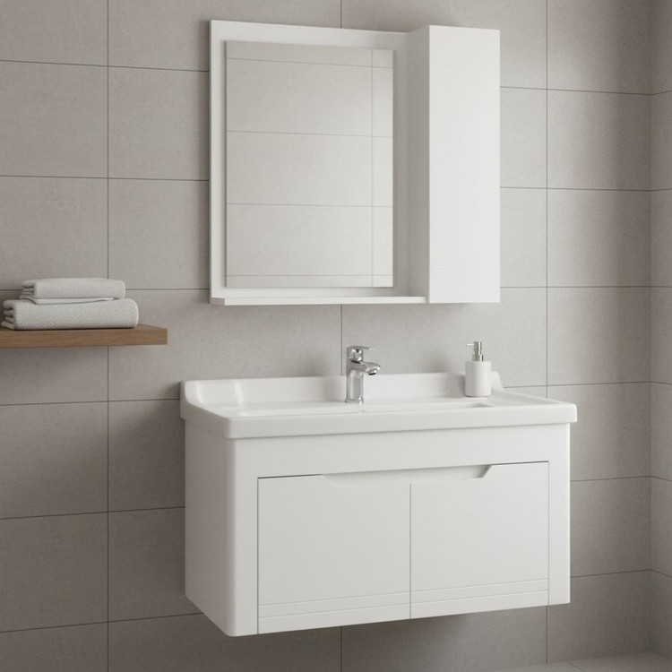 فول ست روشویی کابینتی مروا کابین مدل تانیا 80 مروارید (طول 80 عرض 49) (پس کرایه)