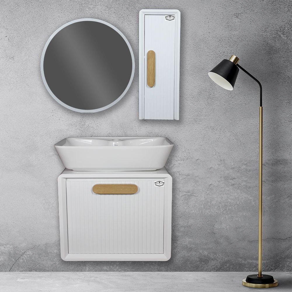 فول ست روشویی کابینتی مروا کابین مدل ساینا 50 سفید (طول 50 عرض 35) (پس کرایه)
