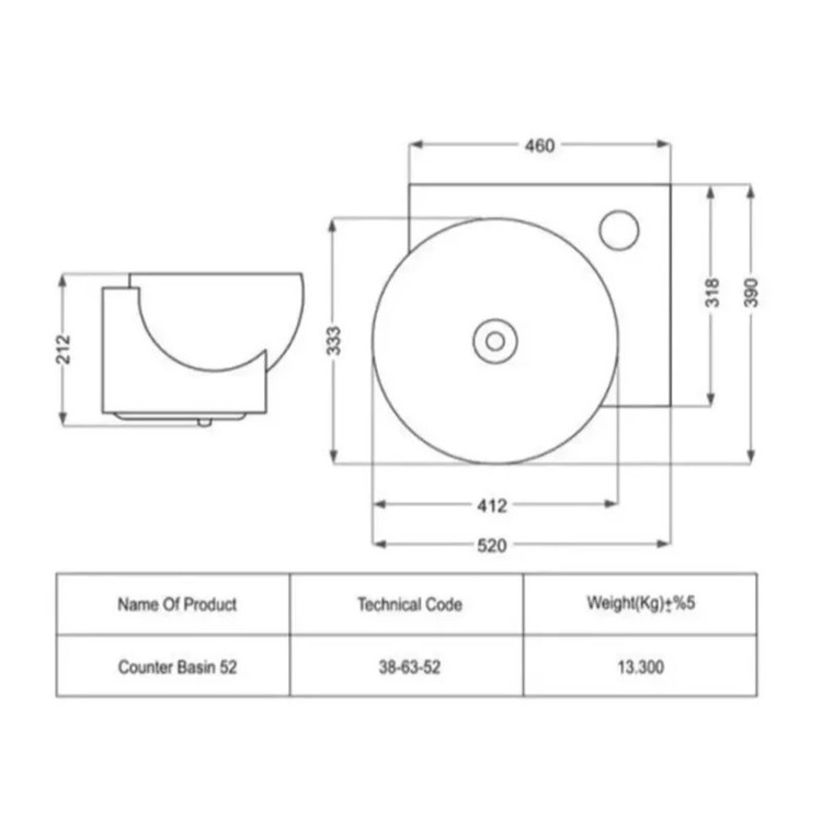 فول ست روشویی کابینتی مروا کابین مدل پارمیدا 52 مروارید (طول 52 عرض 40) (پس کرایه)