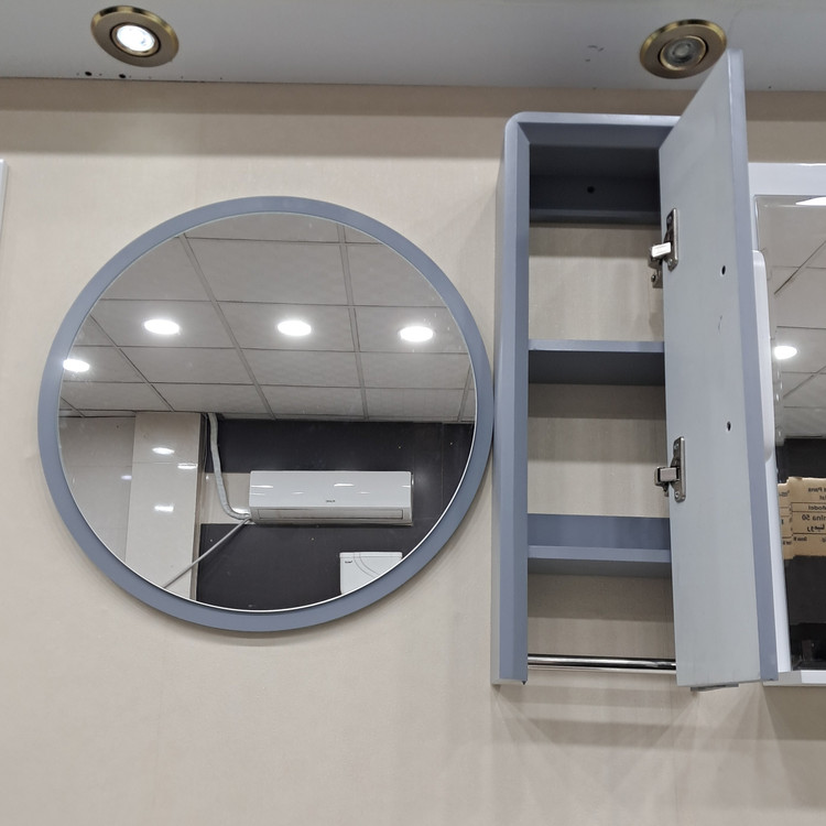 آینه و باکس PVC ساینا گرد طوسی مروا کابین (عرض 60 ارتفاع 60) (پس کرایه)