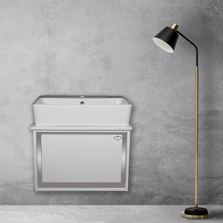 روشویی کابینتی مروا کابین مدل مهسا نقره ای (طول 60 عرض 40) (پس کرایه)