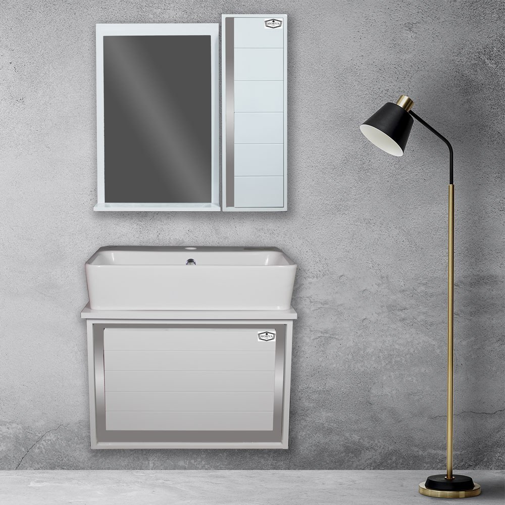 فول ست روشویی کابینتی مروا کابین مدل مهسا نقره ای (طول 60 عرض 40) (پس کرایه)