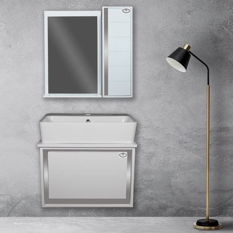 فول ست روشویی کابینتی مروا کابین مدل مهسا نقره ای (طول 60 عرض 40) (پس کرایه)