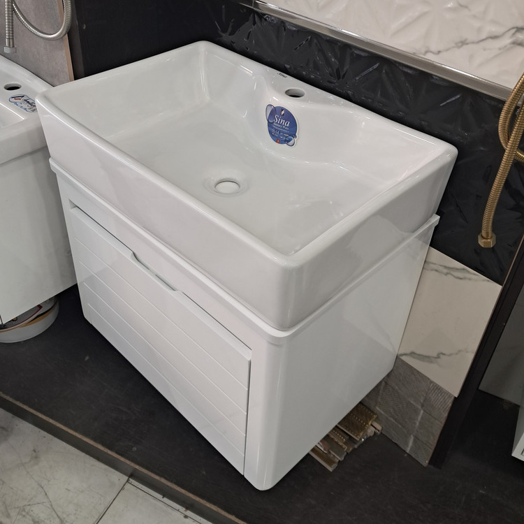 روشویی کابینتی ایگل 60 سفید سینا (طول 60 عرض 40) (پس کرایه)