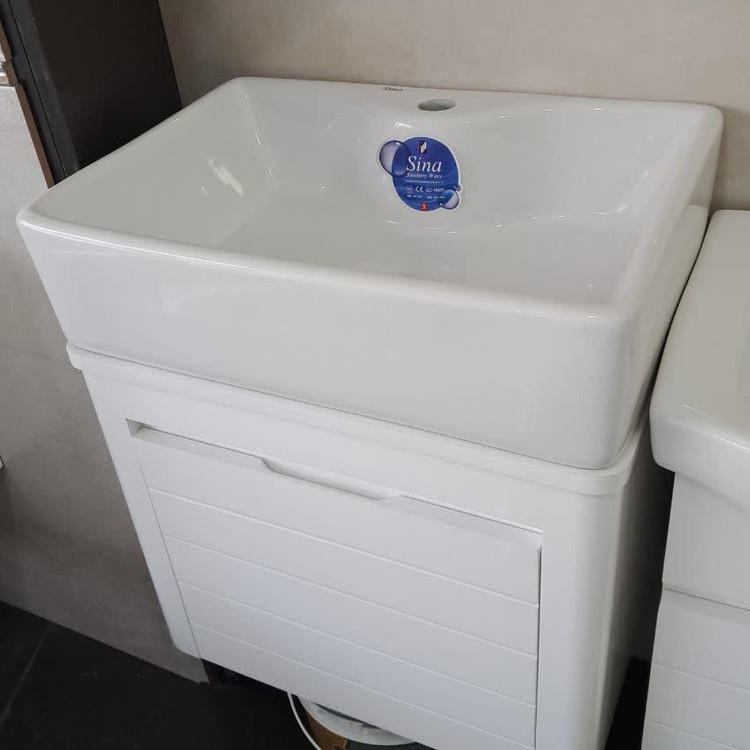 روشویی کابینتی ایگل 50 سفید سینا (طول 50 عرض 35) (پس کرایه)