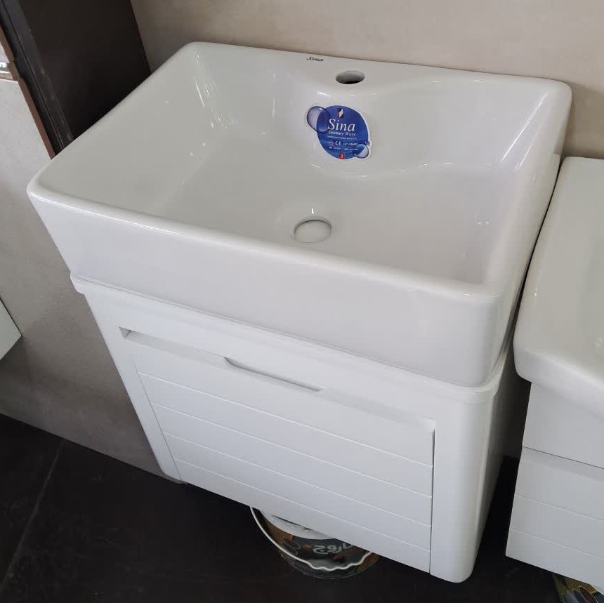 روشویی کابینتی ایگل 50 سفید سینا (طول 50 عرض 35) (پس کرایه)