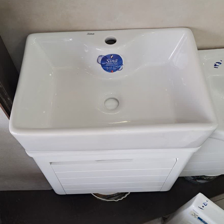 روشویی کابینتی ایگل 50 سفید سینا (طول 50 عرض 35) (پس کرایه)