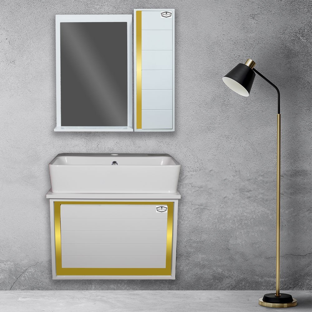 فول ست روشویی کابینتی مروا کابین مدل مهسا طلایی (طول 60 عرض 40) (پس کرایه)
