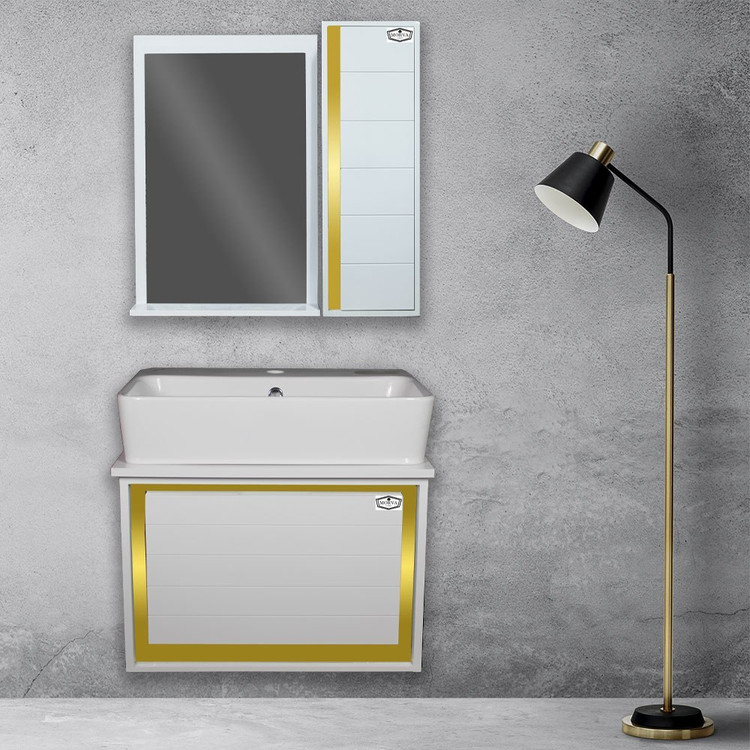فول ست روشویی کابینتی مروا کابین مدل مهسا طلایی (طول 60 عرض 40) (پس کرایه)