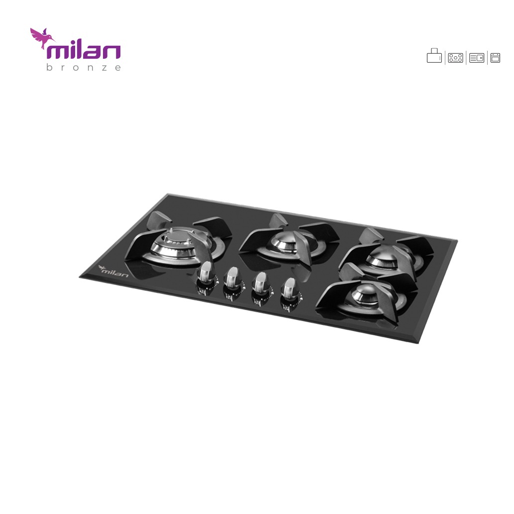 گاز چهار شعله شیشه ای G46 میلان برنز (پس کرایه)