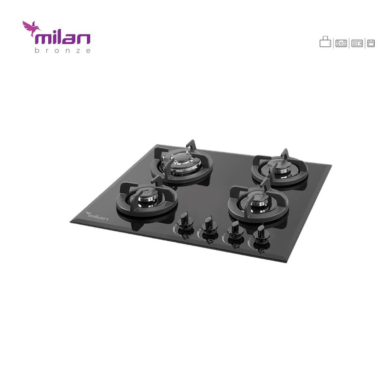 گاز چهار شعله شیشه ای G42 میلان برنز (پس کرایه)
