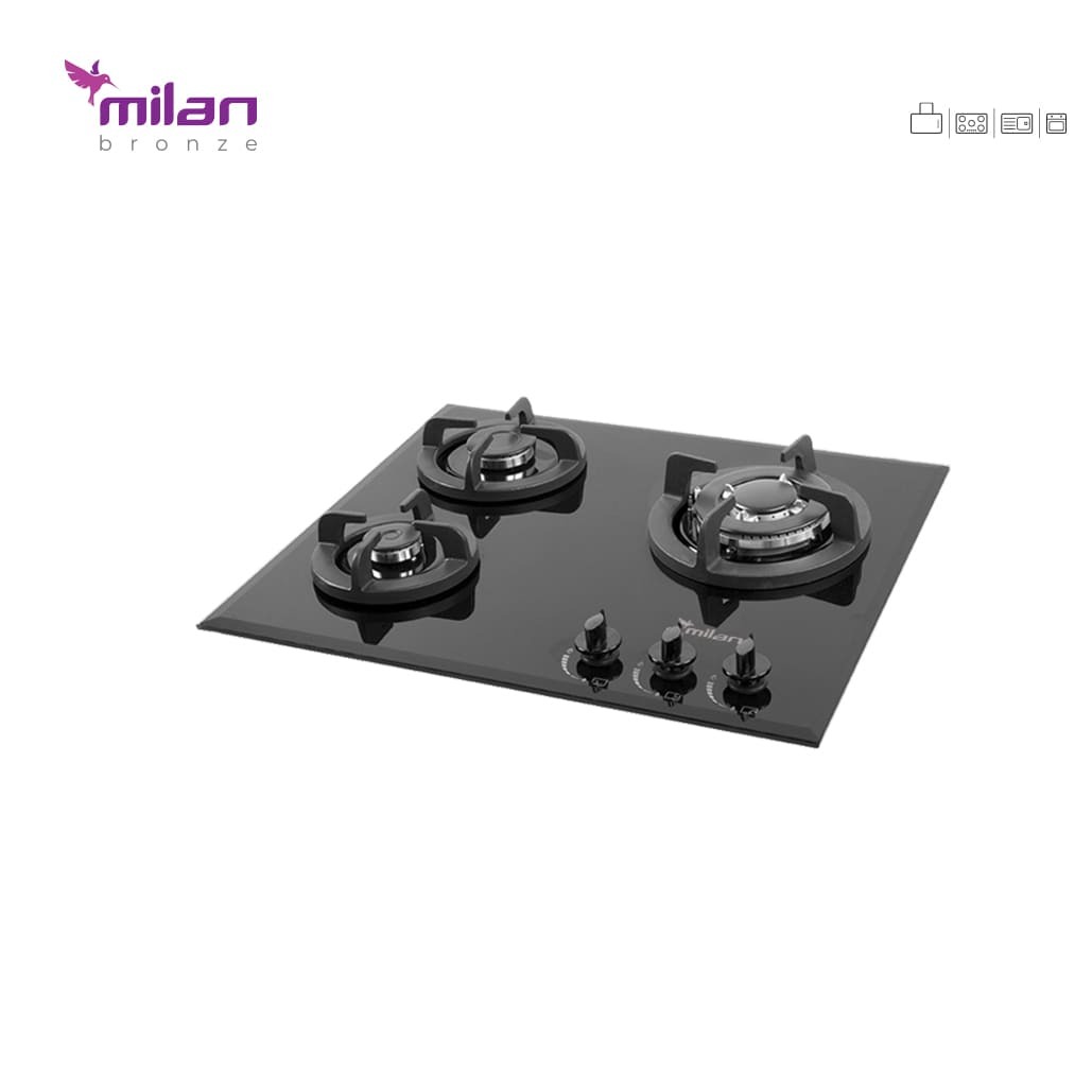 گاز سه شعله شیشه ای G32 میلان برنز (پس کرایه)